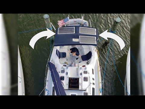 Mounting 200 Watts of Solar Panels on our Bimini - Sailing Viridian Episode 43